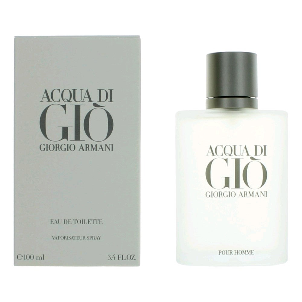 Bottle of Acqua Di Gio by Giorgio Armani, 3.4 oz Eau De Toilette Spray for Men